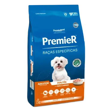 Racao Premier Racas Especificas Maltes Adultos 7.5kg lateral